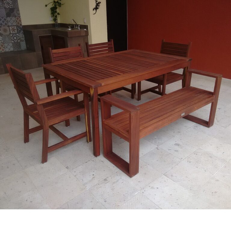Comedor de madera para terraza de 6 personas- arkideck
