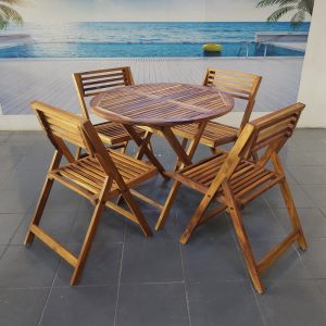 Comedor Redondo Mesa y Sillas Plegables (CRI4P)
