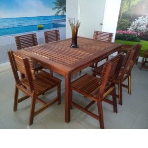 Comedor de madera para exterior de 6 personas- arkideck