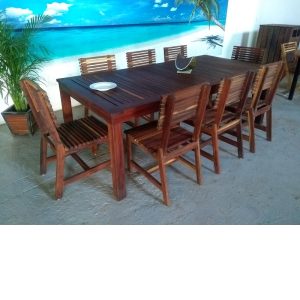 Comedor de madera para exterior de 8 personas- arkideck