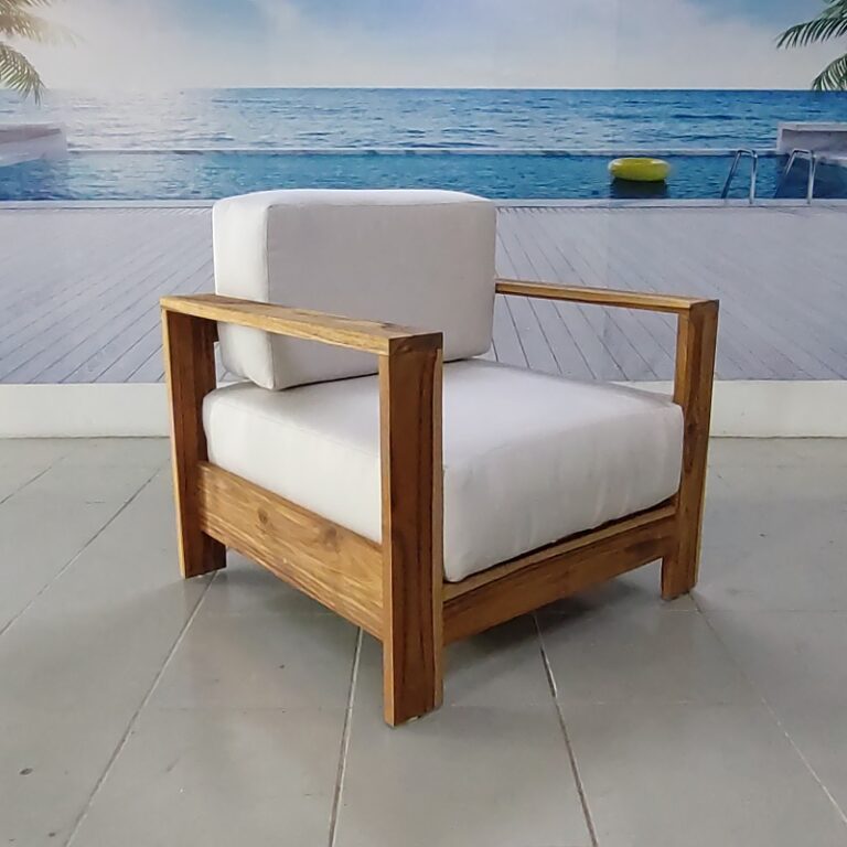 Sillon individual de madera para jardin- arkideck