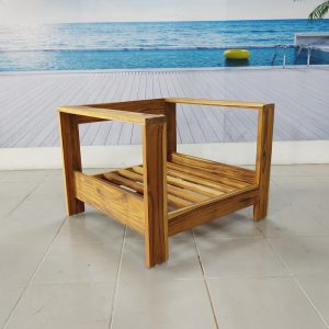 Sillon individual de madera para jardin- arkideck