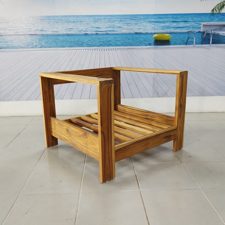 Sillon individual de madera para jardin- arkideck