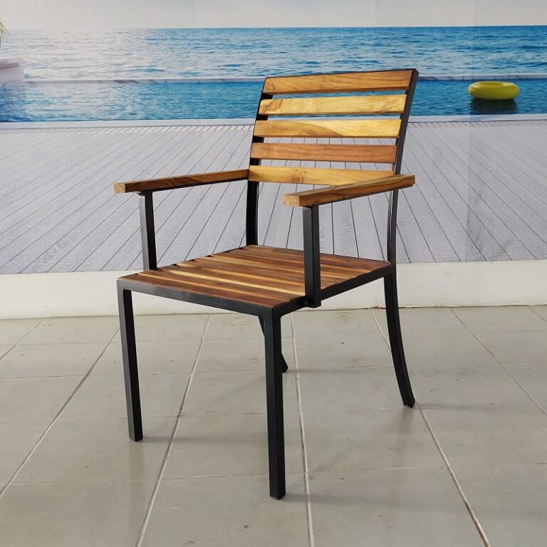 Silla de madera y acero para terraza- arkideck