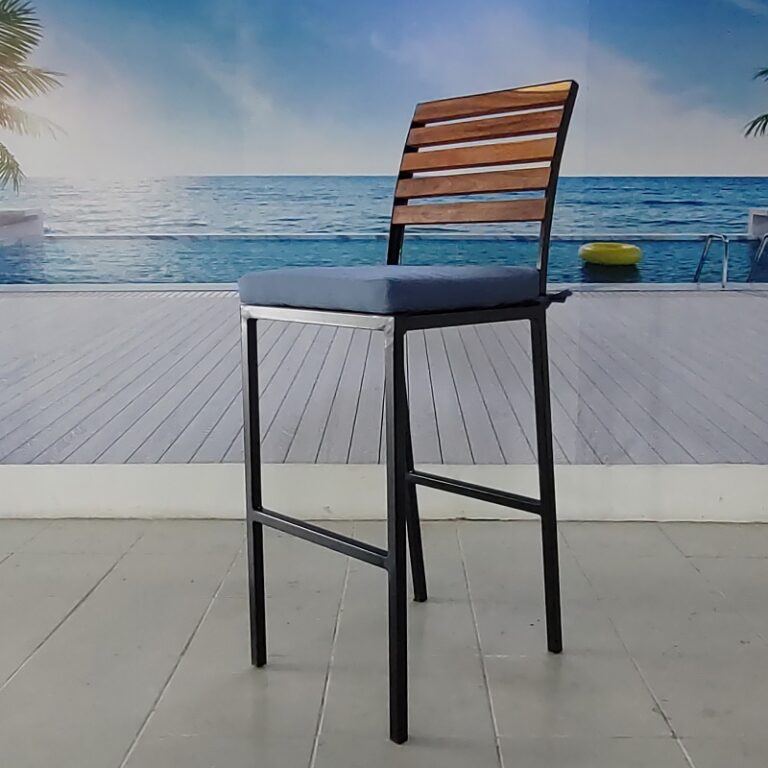 Banco periquero de madera y acero para exterior-arkideck