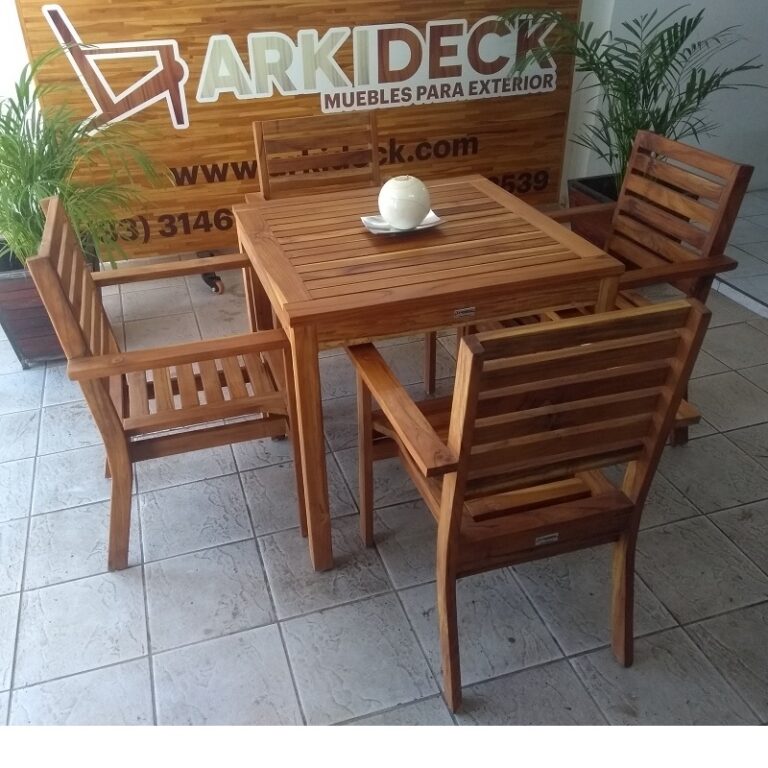 Comedor de madera para jardin de 4 personas- arkideck
