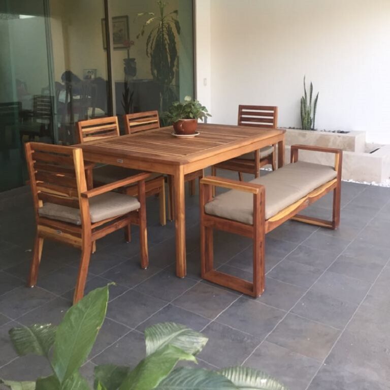 Comedor de madera para terraza de 6 personas- arkideck