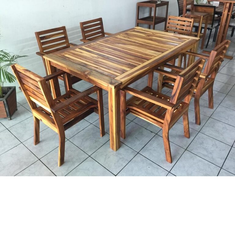 Comedor de madera para jardin de 6 personas- arkideck