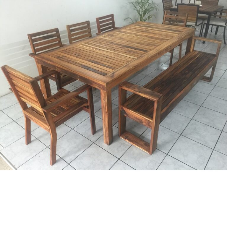 Comedor de madera para jardin de 8 personas- arkideck