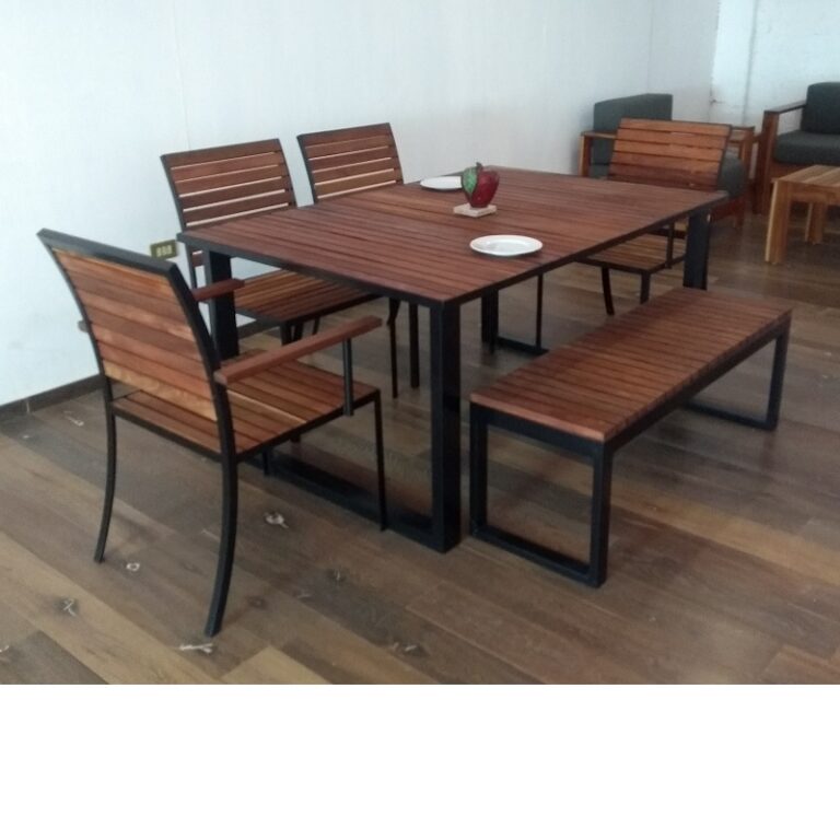 Comedor de madera y acero para terraza -arkideck