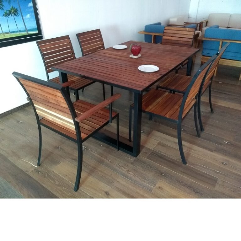 Comedor de madera y acero para terraza -arkideck
