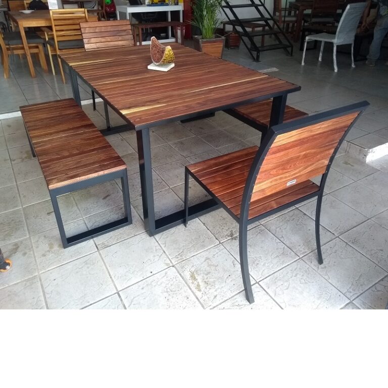 Comedor de madera y acero para terraza -arkideck