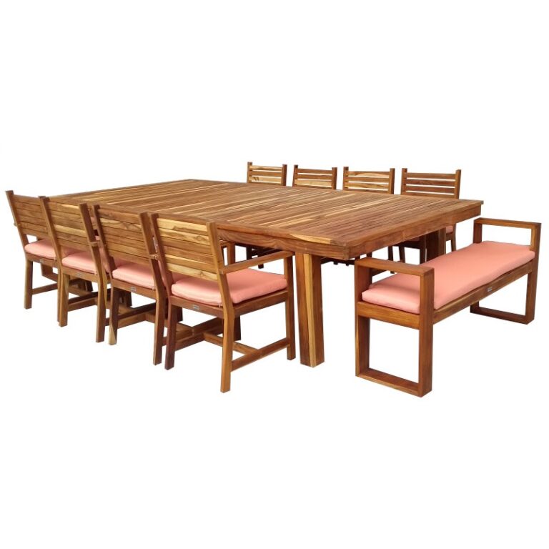 muebles para exterior de madera y de combinación de madera con herrería