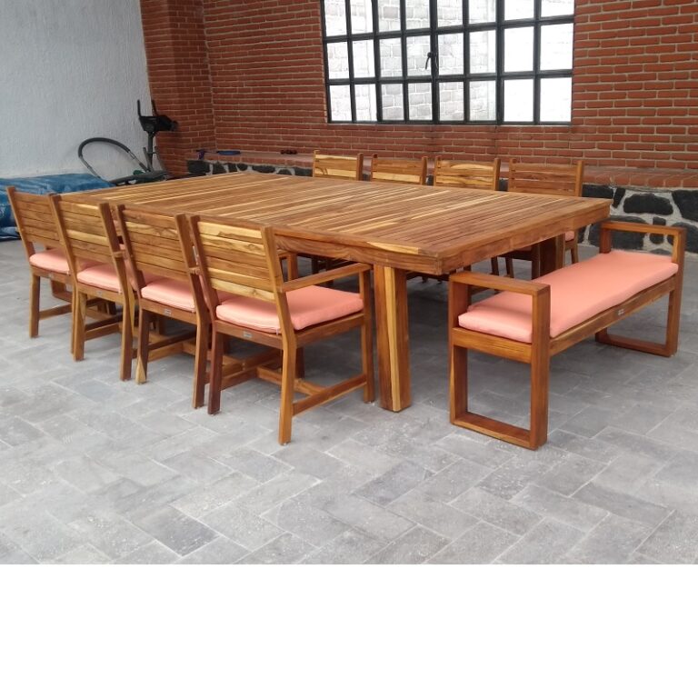 Comedor de madera para terraza de 12 personas- arkideck