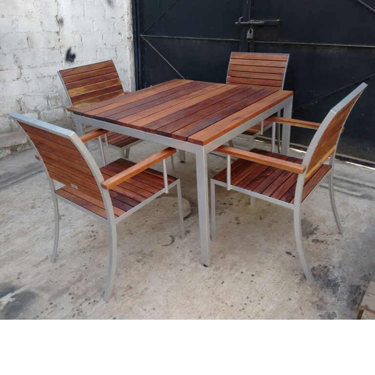 Comedor de madera y acero para terraza -arkideck