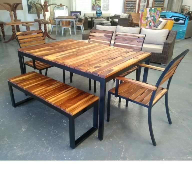 Comedor de madera y acero para terraza -arkideck