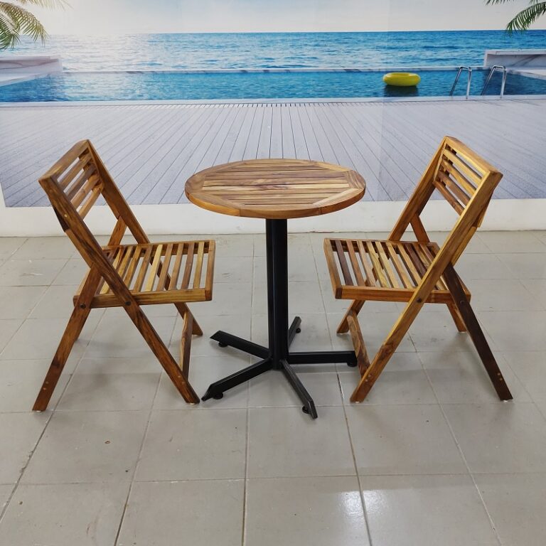 Comedor de madera y acero de 2 personas- arkideck